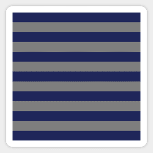 Navy Blue and Gray Stripes, Horizontal Awning Stripes Sticker